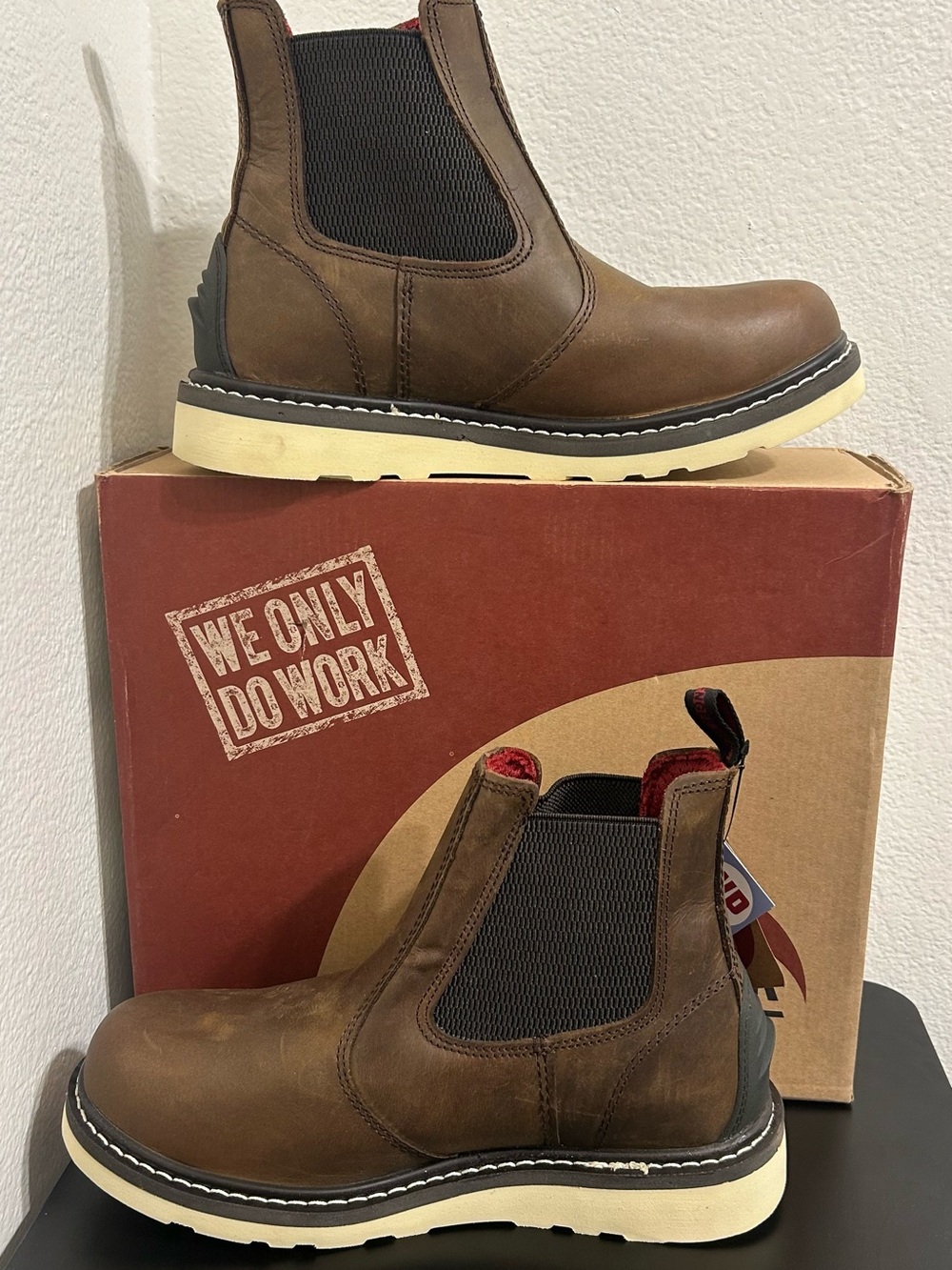 Avenger Work Boots A7510 Wedge Romeo Soft Toe Brown Men’s 9W - Picture 8 of 11